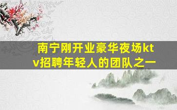 南宁刚开业豪华夜场ktv招聘年轻人的团队之一